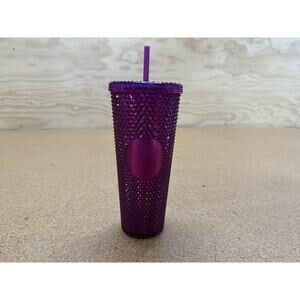 Starbucks 2022 Berry Bling Iridescent Studded Cold Cup Tumbler Venti 24oz